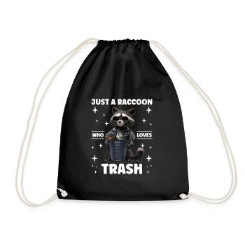 Mignon raton laveur Juste un raton laveur qui aime les déchets - Sac de sport léger - noir - Devant