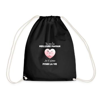 Meilleure maman je t'aime pour la vie - Sac de sport léger - noir - Devant