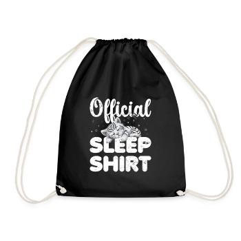White Tiger Official Sleep Shirt Lazy Relax - Drawstring Bag - black - Front