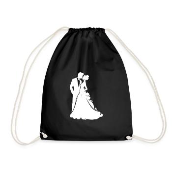 Mariée, Marié, Jeunes mariés, Mariage - Sac de sport léger - noir - Devant