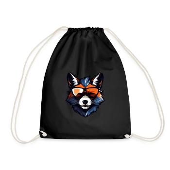 Fox Head Portrait Cool - Drawstring Bag - black - Front