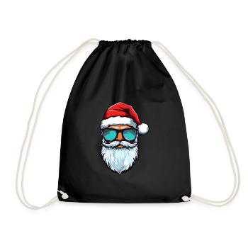 Santa Claus Cool Christmas - Drawstring Bag - black - Front