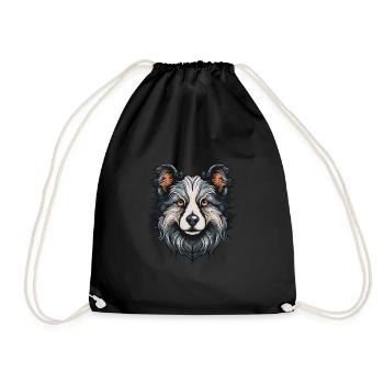 Border Collie Chien Portrait - Sac de sport léger - noir - Devant