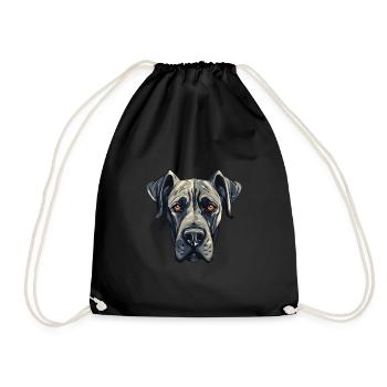 Great Dane Dog Portrait - Drawstring Bag - black - Front