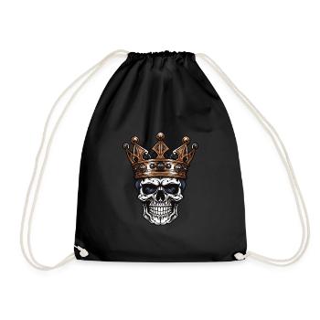 Crâne Roi Couronne - Sac de sport léger - noir - Devant