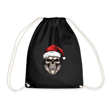 Santa Claus Skull - Drawstring Bag - black - Front