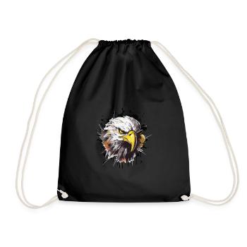 Eagle Head Icon Animal - Drawstring Bag - black - Front