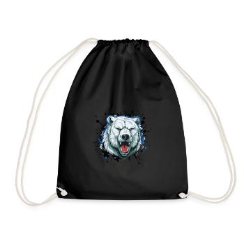 Polar Bear Head Icon Animal Polar Bear - Drawstring Bag - black - Front