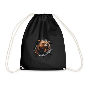 Grizzly Bear Head Icon Animal - Drawstring Bag - black - Front