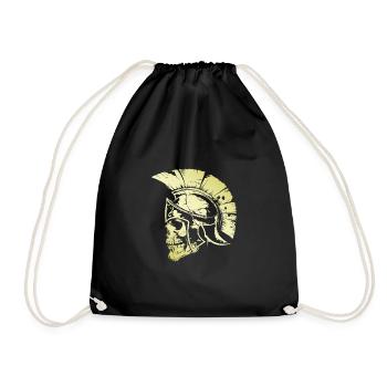 Crâne Spartiate Gladiateur - Sac de sport léger - noir - Devant