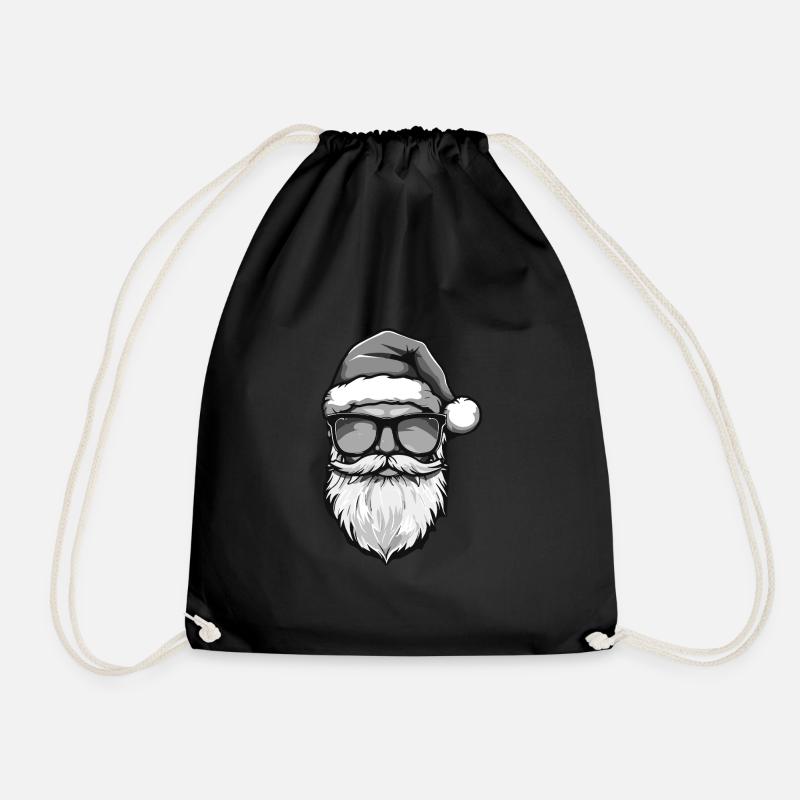 Weihnachtsmann Cool Weihnachten - Turnbeutel - Schwarz