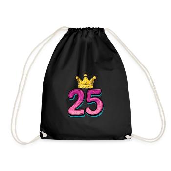 25 Number Jersey Crown - Drawstring Bag - black - Front