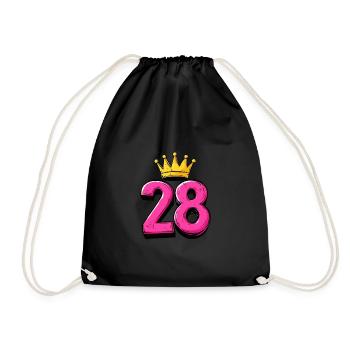 28 Number Jersey Crown - Drawstring Bag - black - Front