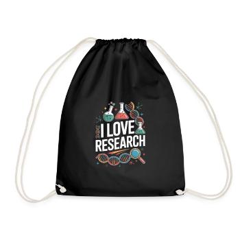 I Love Research Science DNA Enthusiast Design - Drawstring Bag - black - Front
