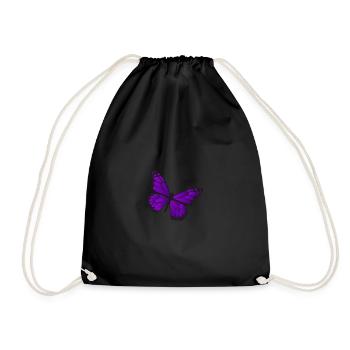 Purple Butterfly Emoji - Drawstring Bag - black - Front