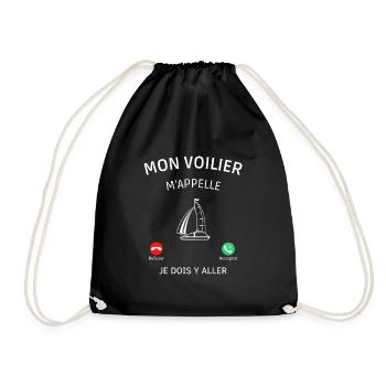 Mon voilier m appelle je dois y aller ! voilier - Sac de sport léger - noir - Devant