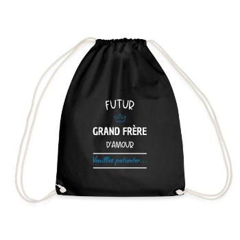 Futur grand frère d'amour ! Cadeau grand frère - Sac de sport léger - noir - Devant