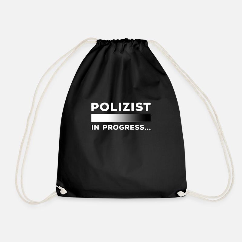 Lustige Polizei Sprüche Polizist in Progress - Turnbeutel - Schwarz