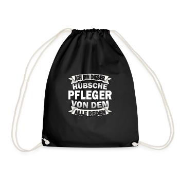 Lustige Pfleger Spruch Krankenpfleger Altenpfleger - Turnbeutel - Schwarz - Vorne