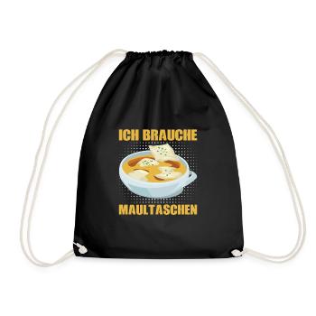 ICH BRAUCHE MAULTASCHEN - Turnbeutel - Schwarz - Vorne