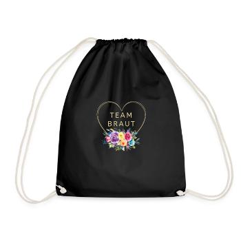 Équipe Bride! Fleurs de cœur, personnalisables - Sac de sport léger - noir - Devant