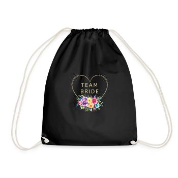 Équipe Bride! Fleurs de cœur, personnalisables - Sac de sport léger - noir - Devant