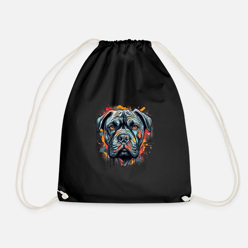 Majestätische Cane Corso Porträts Kunst - Turnbeutel - Schwarz