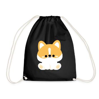 Chien corgi mignon - Sac de sport léger - noir - Devant