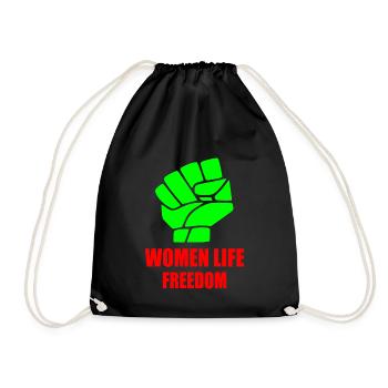 Women life freedom - Drawstring Bag - black - Front