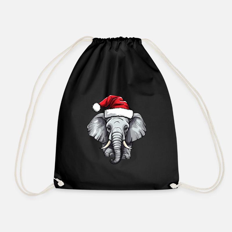 Elefant Weihnachten Winter Elefanten Heligabend - Turnbeutel - Schwarz