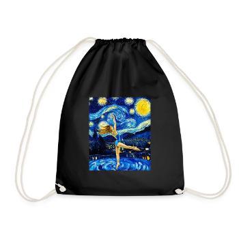 Van Gogh Gymnastik Mädchen Turnerin - Turnbeutel - Schwarz - Vorne