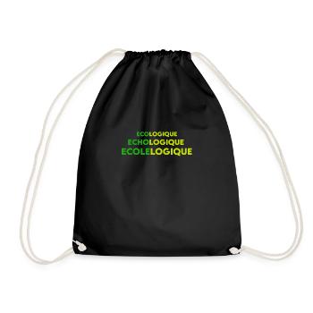 Écologique Echo logique Ecole logique - Sac de sport léger - noir - Devant