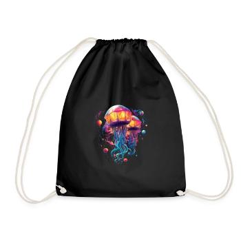 Montgolfière méduse couleurs vives - Sac de sport léger - noir - Devant
