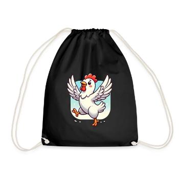 Lifes Better with Chickens Graphic - Drawstring Bag - black - Front