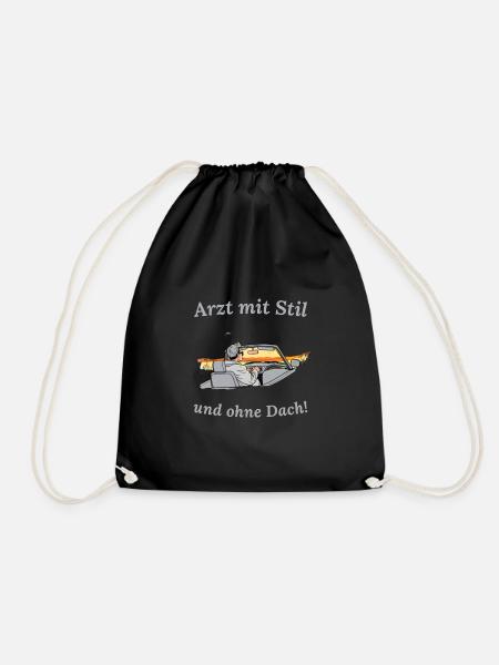 Arzt und Cabrio Fahrer cooler Spruch Cabriolet - Turnbeutel - Schwarz