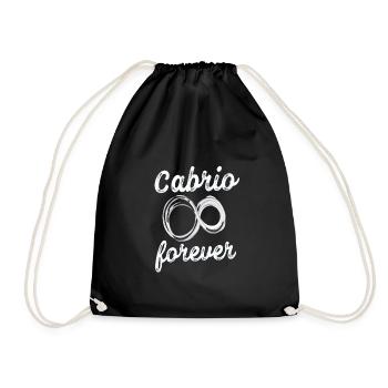 Cabrio forever great saying cabriolet driving - Drawstring Bag - black - Front