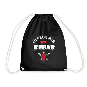 je peux pas j ai kebab chef cuisine kebab turc - Sac de sport léger - noir - Devant