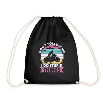 Ne suivez pas un motard une moto - Sac de sport léger - noir - Devant