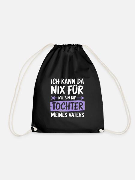 Tochter Vater Papa Kind Ich kann da nix fuer shirt - Turnbeutel - Schwarz