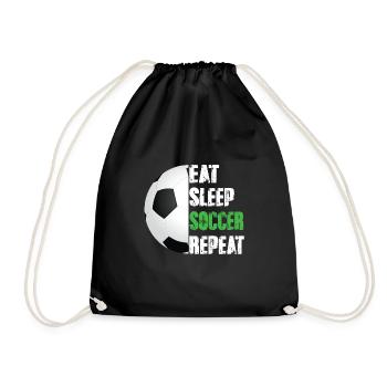 Eat Sleep Soccer Repeat - Drawstring Bag - black - Front