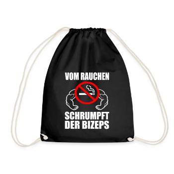 Vom rauchen schrumpft der bizeps - Turnbeutel - Schwarz - Vorne