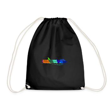 Cruise Ship Rainbow Polygon Ships - Drawstring Bag - black - Front