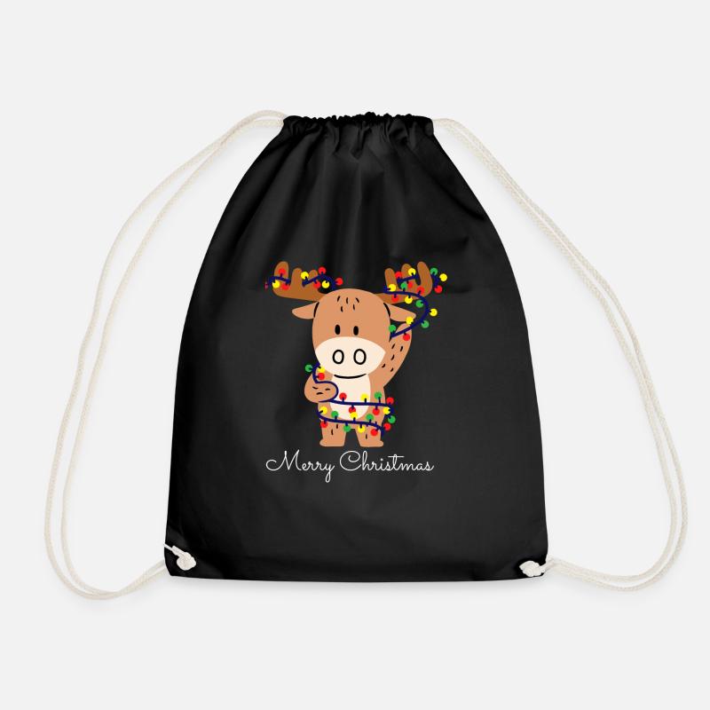 Merry Christmas. - Drawstring Bag - black