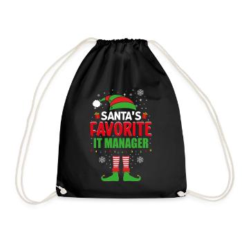 Santa's Favorite It Manager Elf Christmas - Turnbeutel - Schwarz - Vorne