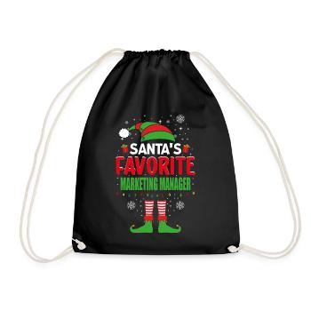Santa's Favorite Marketing Manager Elf Christmas - Turnbeutel - Schwarz - Vorne