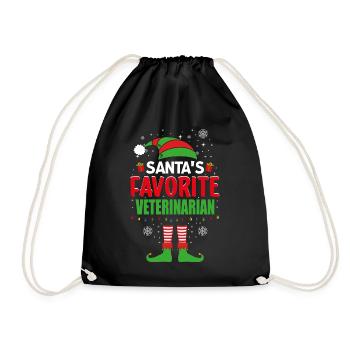 Santa's Favorite Veterinarian Elf Christmas - Turnbeutel - Schwarz - Vorne