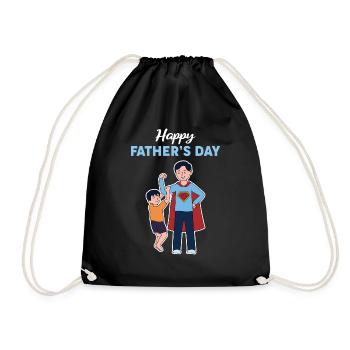Happy Father's Day Son Design - Drawstring Bag - black - Front