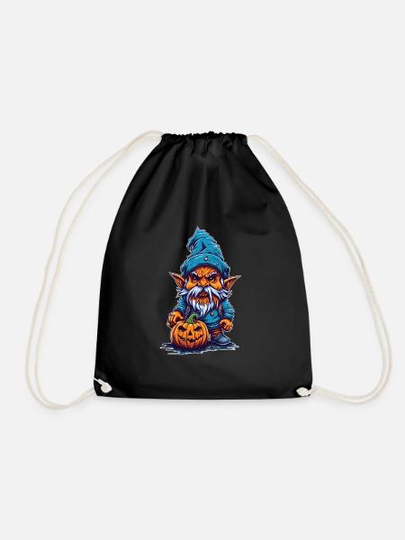 Halloween Wichtel Gnome - Turnbeutel - Schwarz