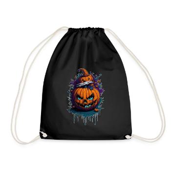 Halloween Pumpkin - Drawstring Bag - black - Front