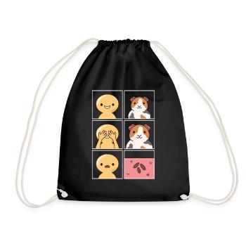 Guinea Pig Poop Design for Guinea Pig Fan - Drawstring Bag - black - Front